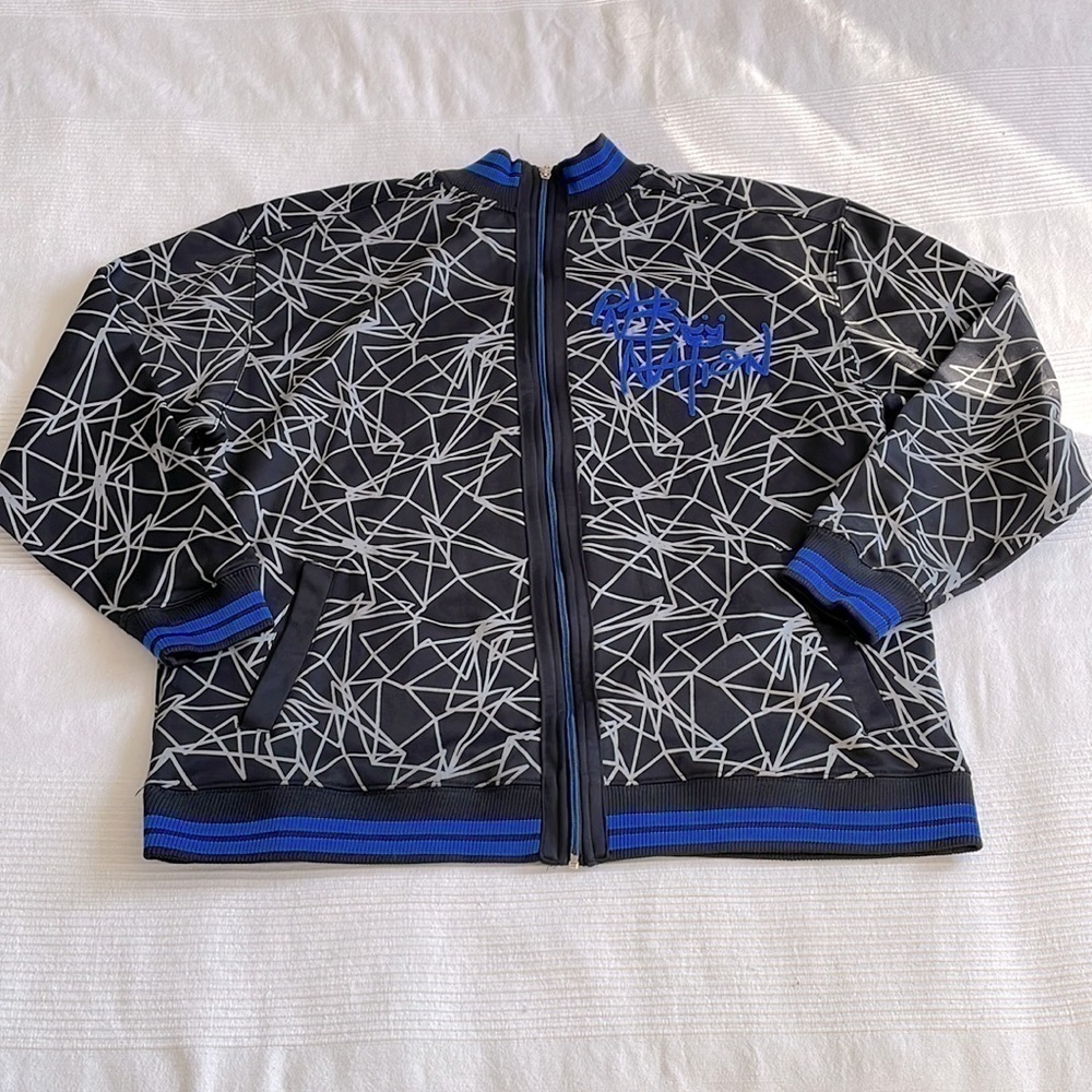Pnb Nation Geometric Zip Up Lightweight Jacket Size Large